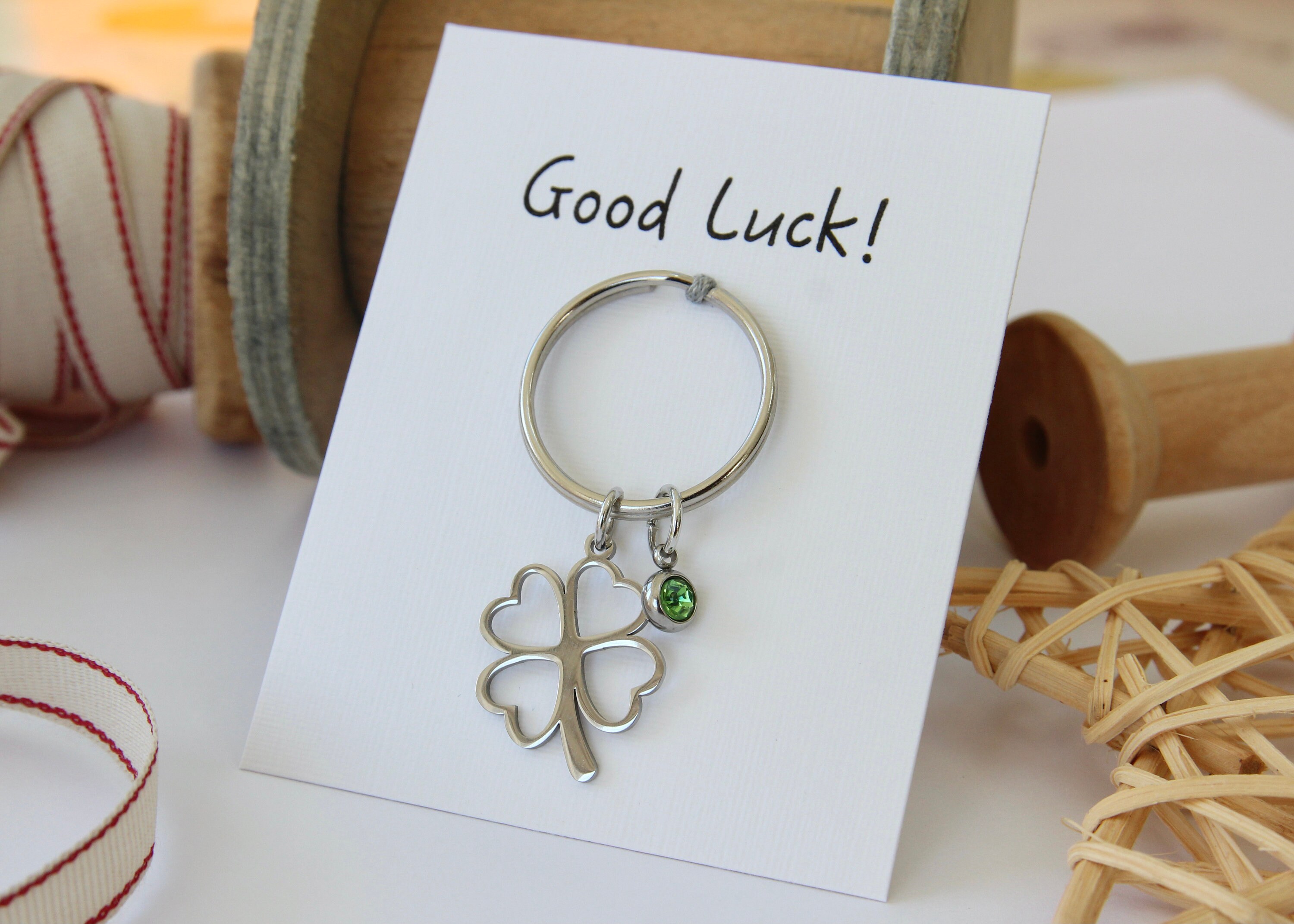 Good Luck Gift, Good Luck Keyring, Exam Gift, Leaving Gift - Etsy UK