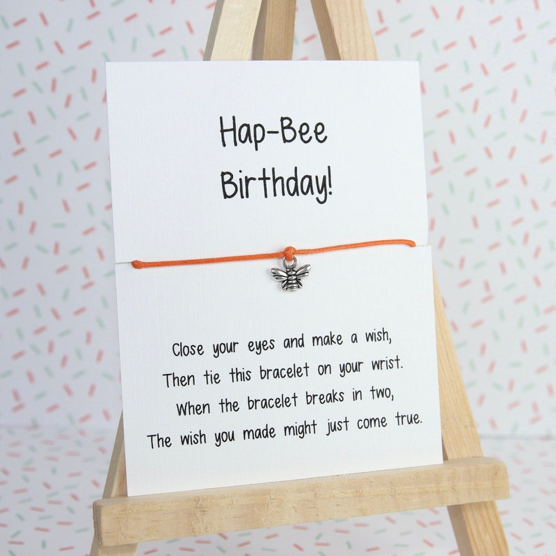 Bee Gift Idea, Birthday Wish Bracelet, Happy Birthday Gift Bild 5