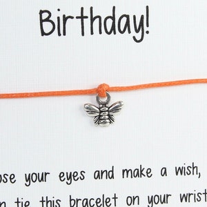 Bee Gift Idea, Birthday Wish Bracelet, Happy Birthday Gift image 3