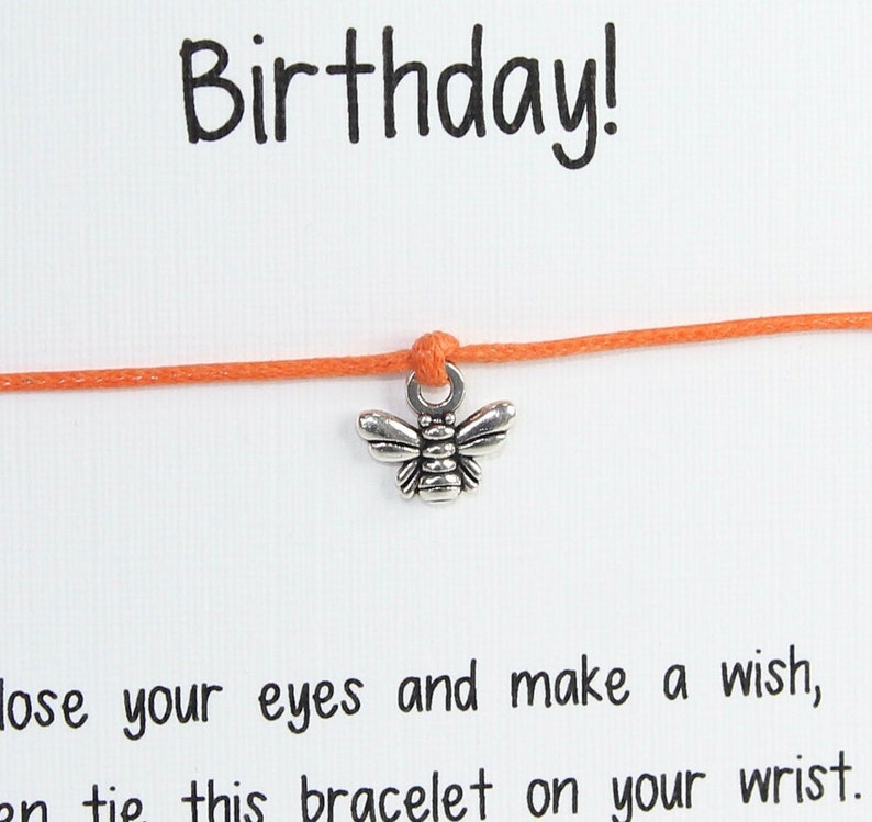 Bee Gift Idea, Birthday Wish Bracelet, Happy Birthday Gift Bild 3