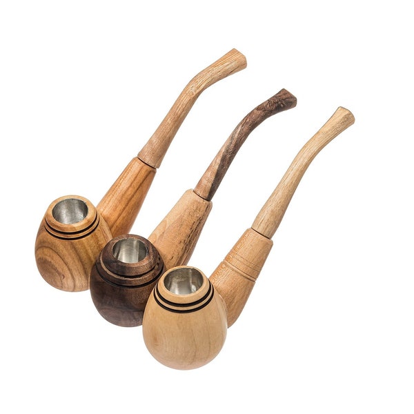 Set of 3 handmade wooden pipes for Tobacco Smoking