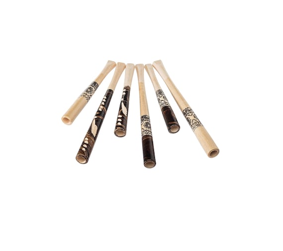 Wooden Cigarette Holders Set of 6 – All-natural, Handmade Wooden Mouthpiece  for No Filter Tobacco Smoking by Land of Wood