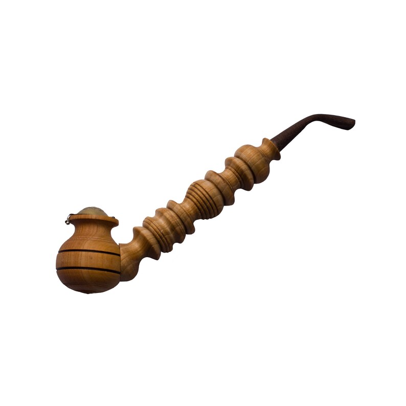Handmade Wooden Smoking Pipe Metal Bowl Cover Tobacco Etsy