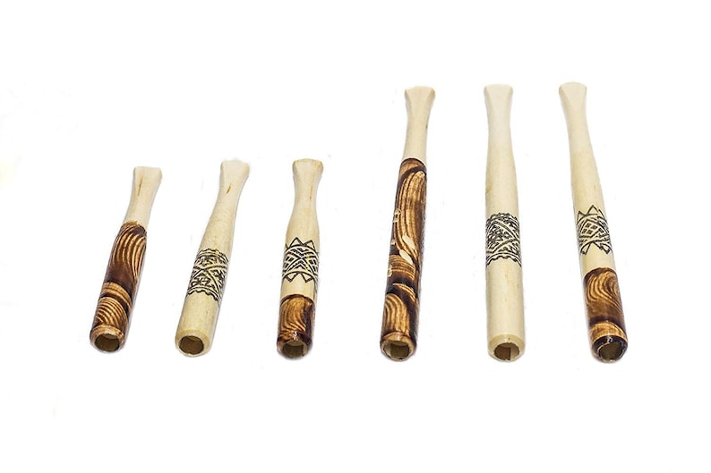 Wooden Cigarette Holders Set of 6 Allnatural, Handmade Wooden