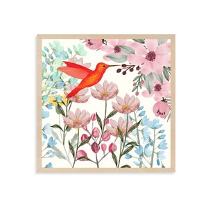 Bird illustration Giclée Print with botanical element