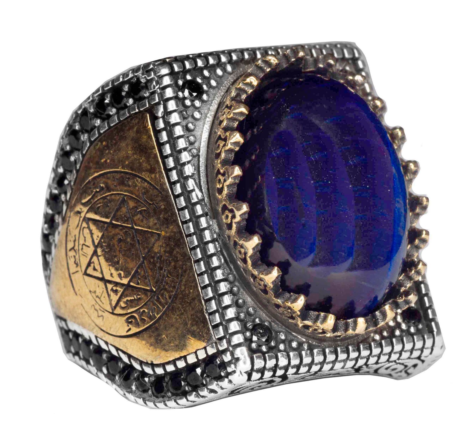 Islam ring Sterling Silver Men Ring Natural Stone Star of Etsy