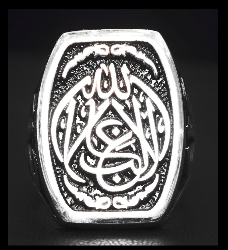 La Galibe \u0130llallah Written Silver Men Ring Sterling silver men ring islamic Ring Arabic Ring Muslim Ring