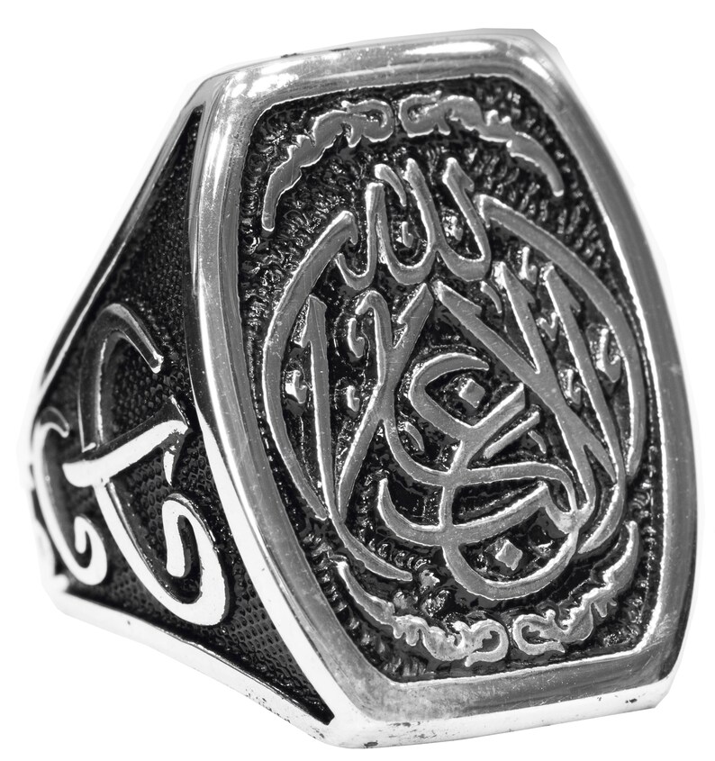 La Galibe \u0130llallah Written Silver Men Ring Sterling silver men ring islamic Ring Arabic Ring Muslim Ring
