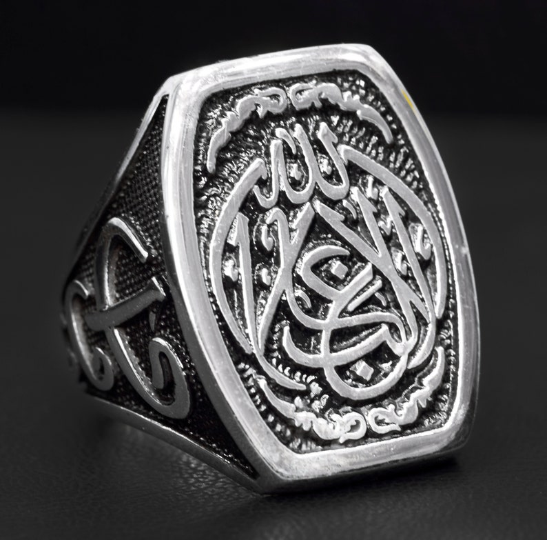 La Galibe \u0130llallah Written Silver Men Ring Sterling silver men ring islamic Ring Arabic Ring Muslim Ring