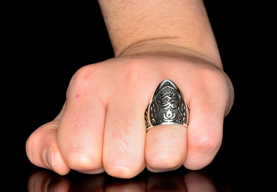 Unique Mens Ring Archer Ring Silver Archery Thumb Ring Etsy