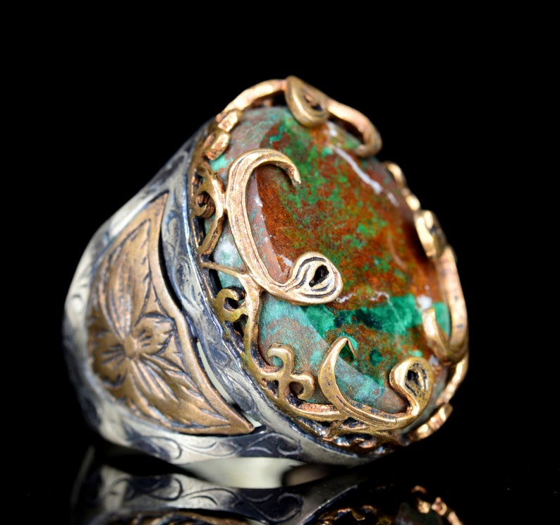 Natural Blood Stone Free Express Shepping Sterling Silver Men Ring Authentic Mens Ring Handmade Rings Sultan Ring