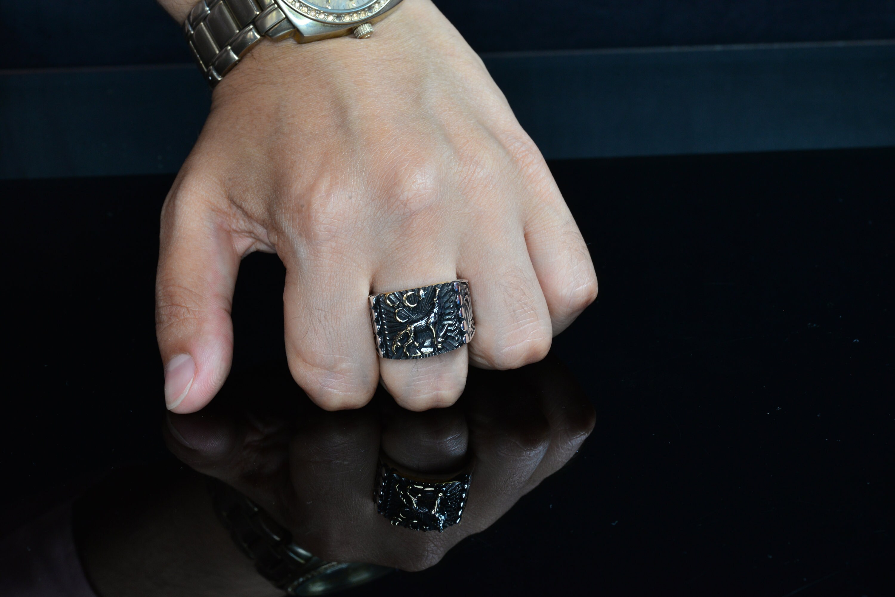 Sterling Silver Men Ring Personalized Ring Star and Etsy