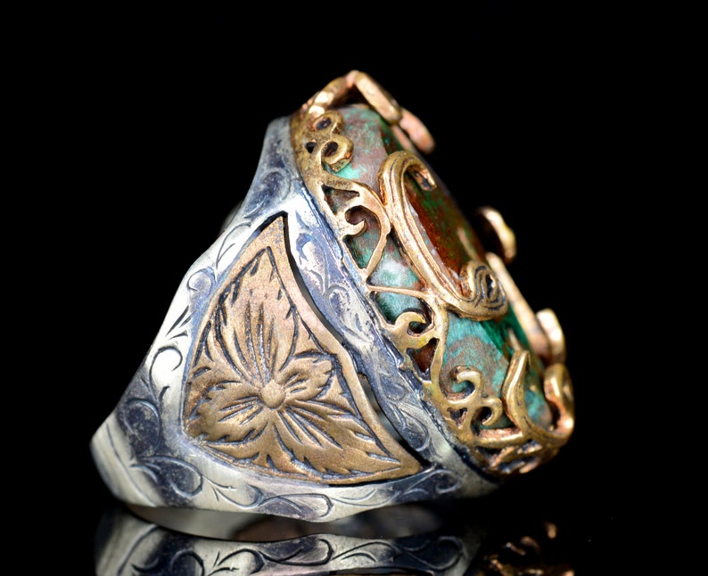 Natural Blood Stone Free Express Shepping Sterling Silver Men Ring Authentic Mens Ring Handmade Rings Sultan Ring