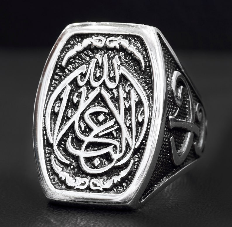 La Galibe \u0130llallah Written Silver Men Ring Sterling silver men ring islamic Ring Arabic Ring Muslim Ring
