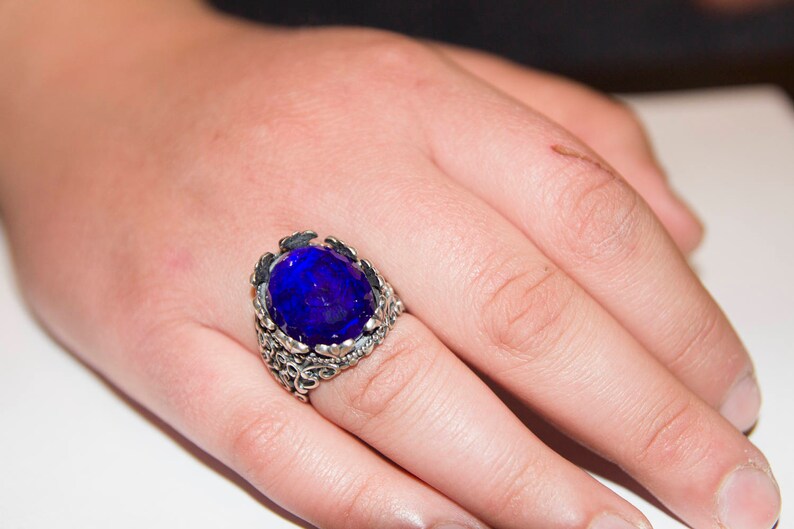 Unique Mens Ring Personalized Ring,925 Sterling Silver Ring Cz Sapphire Stone Men/'s Ring anniversary husband Sterling Silver Men Ring