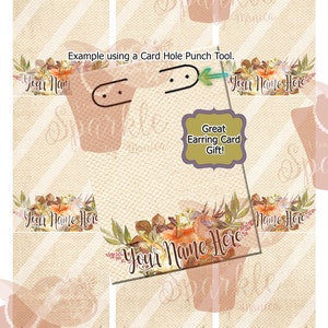 Business ATC, Thanksgiving Pumpkin ATC, Digital ATC, Digital Earring Cards: Instant Download