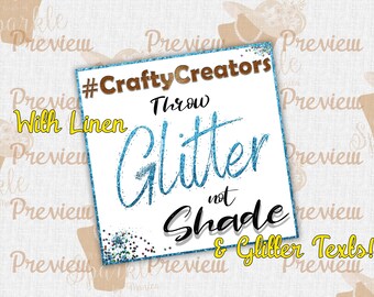 Crafty Creators Throw Glitter Not Shade Square Framed Clipart