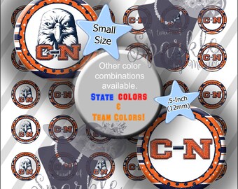 12mm Small Carson Newman Eagles .5 Inch Mini Bottle Caps, Jefferson City Tennessee, Digital Images, 4 x 6 Sheet: Instant Download