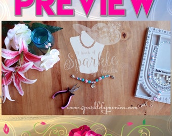 SBM-002: Beading Diva Bracelet Stargazer Lily Desk Mockup, Pink and Blue Jewelry Mockup, Beading Mockup, Floral Styled Desktop