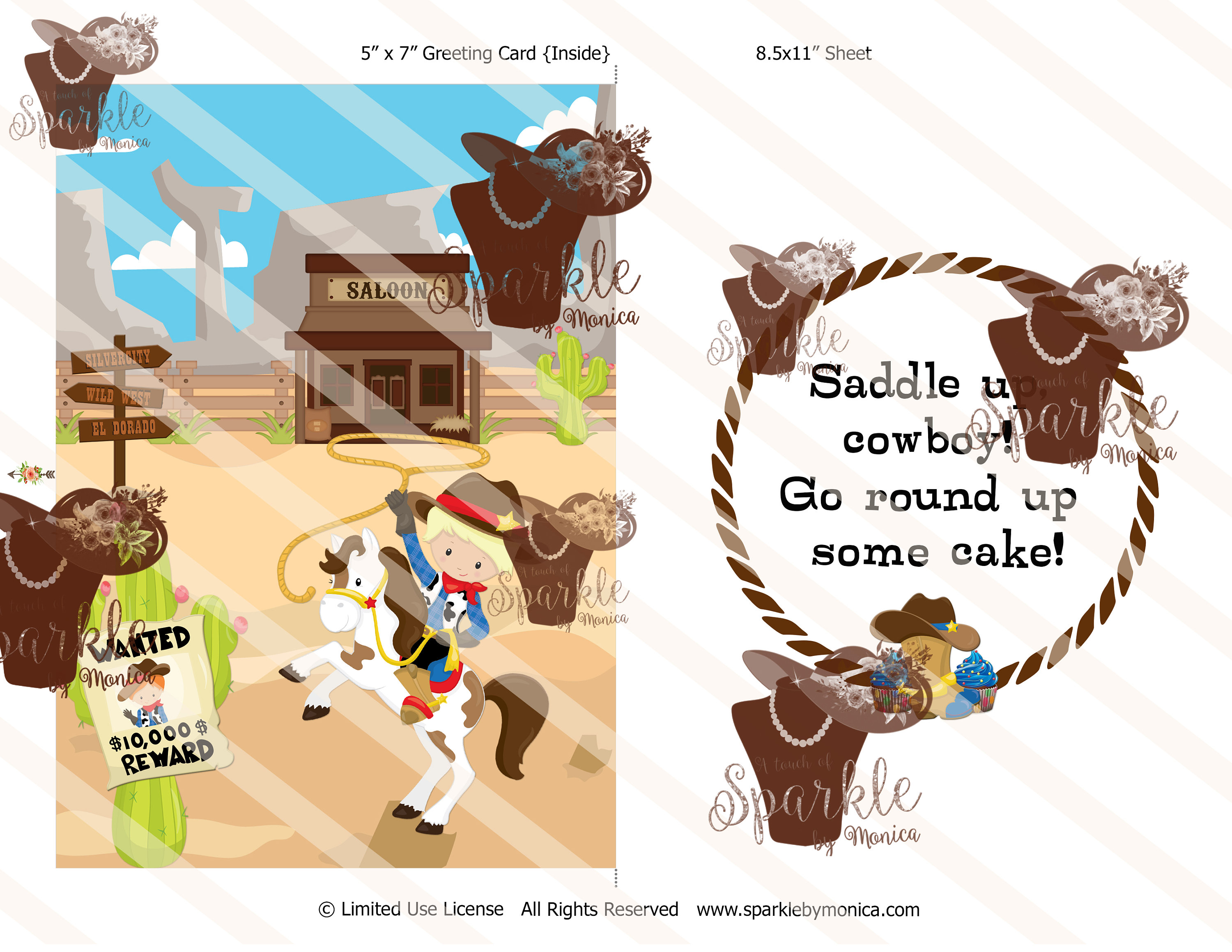 5x7 Cowboy Birthday Card Boy's Birthday Card Printable - Etsy