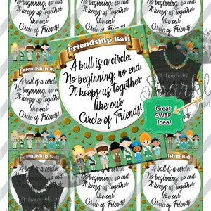 Girls Club ATC, Friendship Ball Swap, Digital Swap Cards, Digital Earring Cards:Instant Download