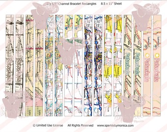 Pataskala Ohio Map Bracelet Rectangle Digital Images, Ohio Instant Download, Ohio Digital Cartography