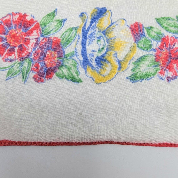 Vtg White Hankie Handkerchief Cottage Garden Flor… - image 3