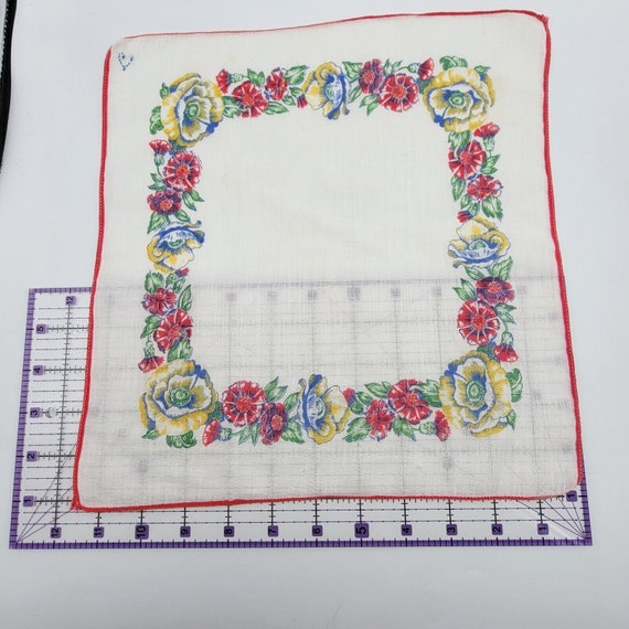 Vtg White Hankie Handkerchief Cottage Garden Flor… - image 6