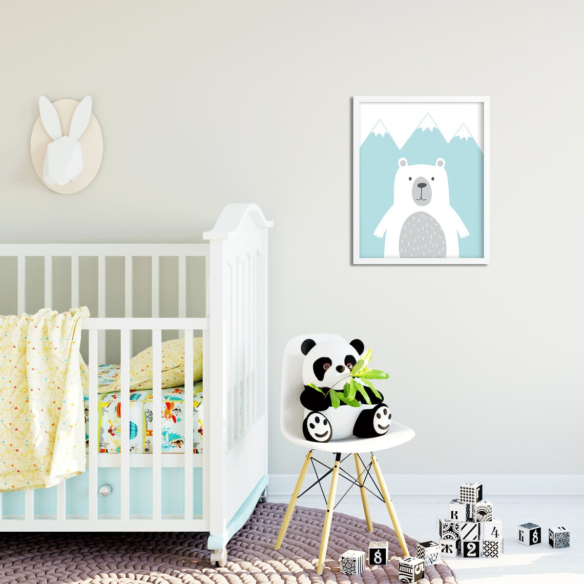 Woodland Bear Print Bear Printables Nursery Wall Art Bear | Etsy