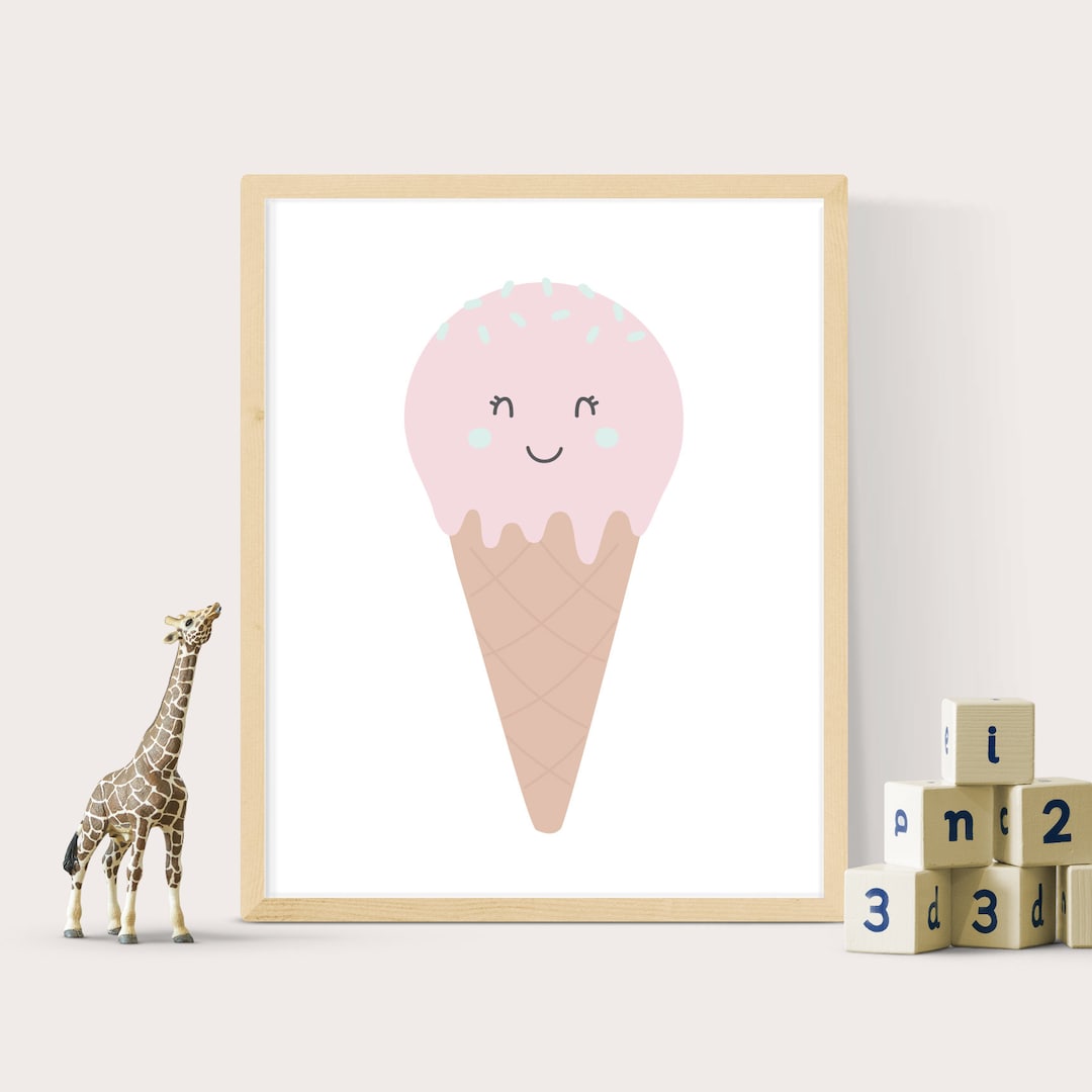 Ice Cream Print, Girls Nursery Prints, Nursery Wall Art, Girls Print ...
