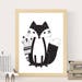 Black and White Fox Print Nursery Wall Art Woodland Print | Etsy