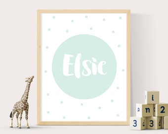 Personalized Girl Name Print, Nursery Decor (Digital Download)