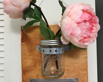 Mason Jar Wall Vase - Customizable