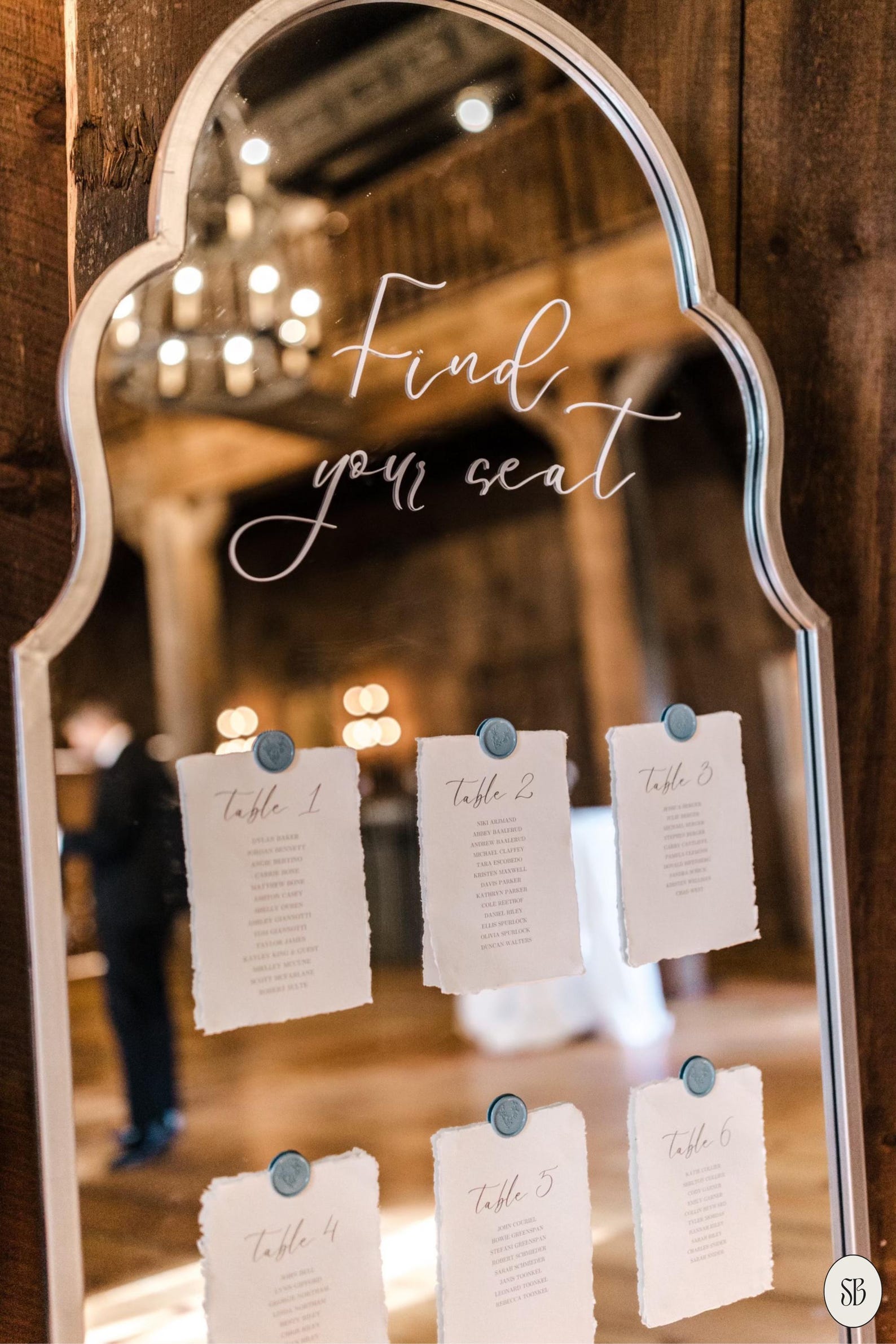 Custom Vinyl Header Decal White Seating Chart Decal Weddings, Showers ...