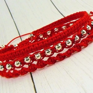 Rotes Armband, Freundschaftsarmband, Schnur des Schicksals