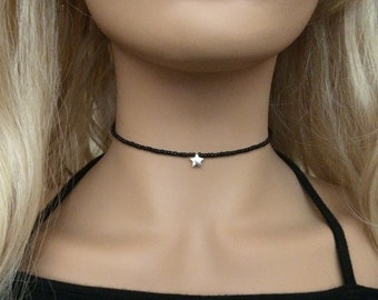 Zwarte kralen Choker ketting met ster charme VCSO sieraden cadeau voor meisje tiener vrouwen Zoe Choker trendy chokers delicate