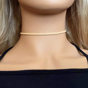 Choker Necklace, Suede Choker Necklace, Leather Choker, Boho Choker, Beige Choker, Wrap Choker Necklace, Vegan Leather, Women, Girls, Teens