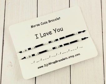 I Love You Morse Code Bracelet, Couples Bracelet Set, Matching Bracelets, Gift for Boyfriend, Gift for Girlfriend, Friendship Bracelet, BFF