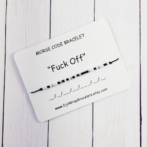 Fuck Off Morse Code Bracelet, Friendship Bracelet, Couples Bracelet Set, Morse Code Jewelry, Gift for Boyfriend, Gift for Girlfriend, BFF