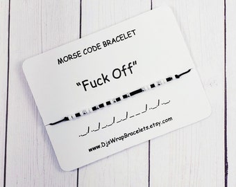 Fuck off morsecode armband, vriendschap armband, paren armband set, morsecode sieraden, cadeau voor vriend, cadeau voor vriendin, BFF