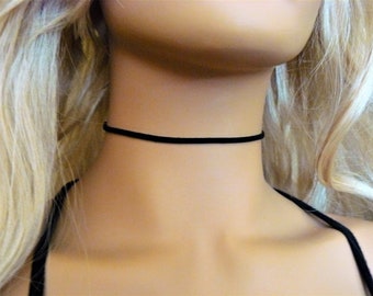 Thin Black Choker Simple Black Chokers Black Leather Choker Dainty Black Choker Small Choker Thin Black Chokers for women