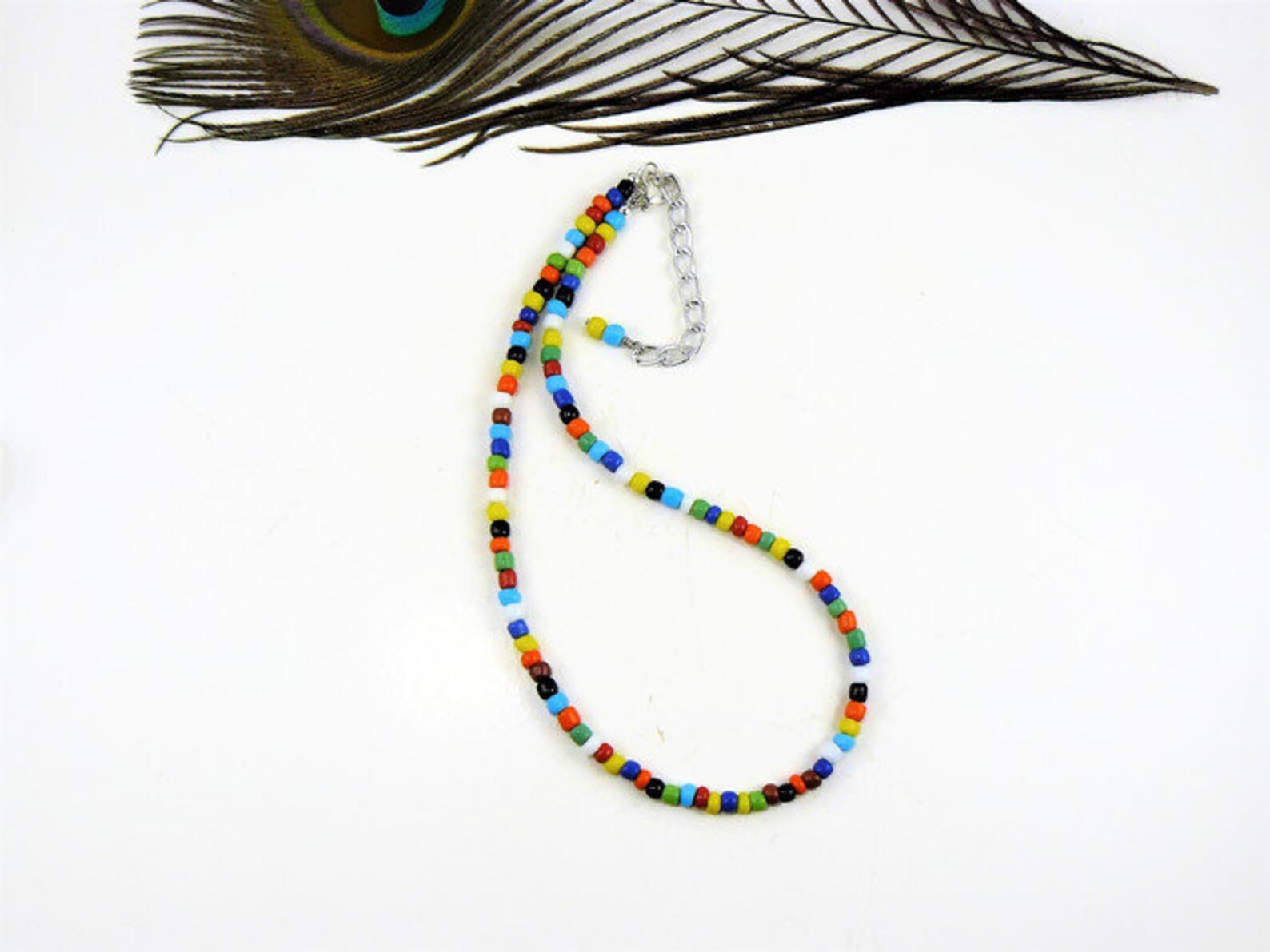 Rainbow bead choker Clearance