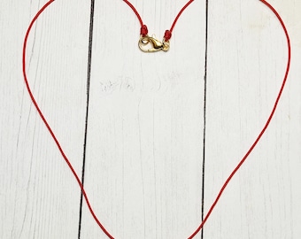 Simple Red String Choker Minimalist Waterproof Good Luck Necklace