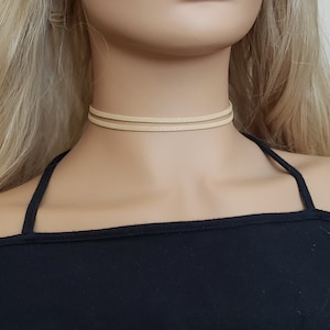 Brown Leather Double Warp Choker Necklace, Leather Choker, Leather Necklace, Double Strand Choker, Leather Layered Choker Necklace,
