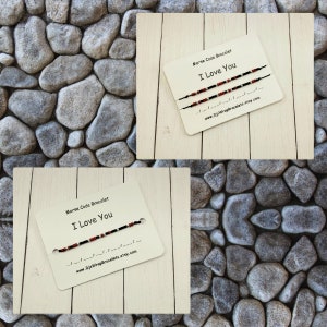 Bracciale con codice Morse "Ti amo", set di braccialetti per coppie, braccialetti abbinati, regalo per fidanzato, regalo per fidanzata, braccialetto dell'amicizia, migliore amica Red