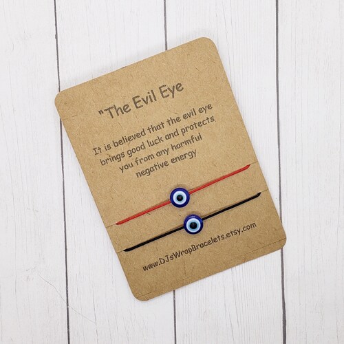 Evil Eye Red String Adjustable Adult Bracelet / Good Luck Blue Etsy