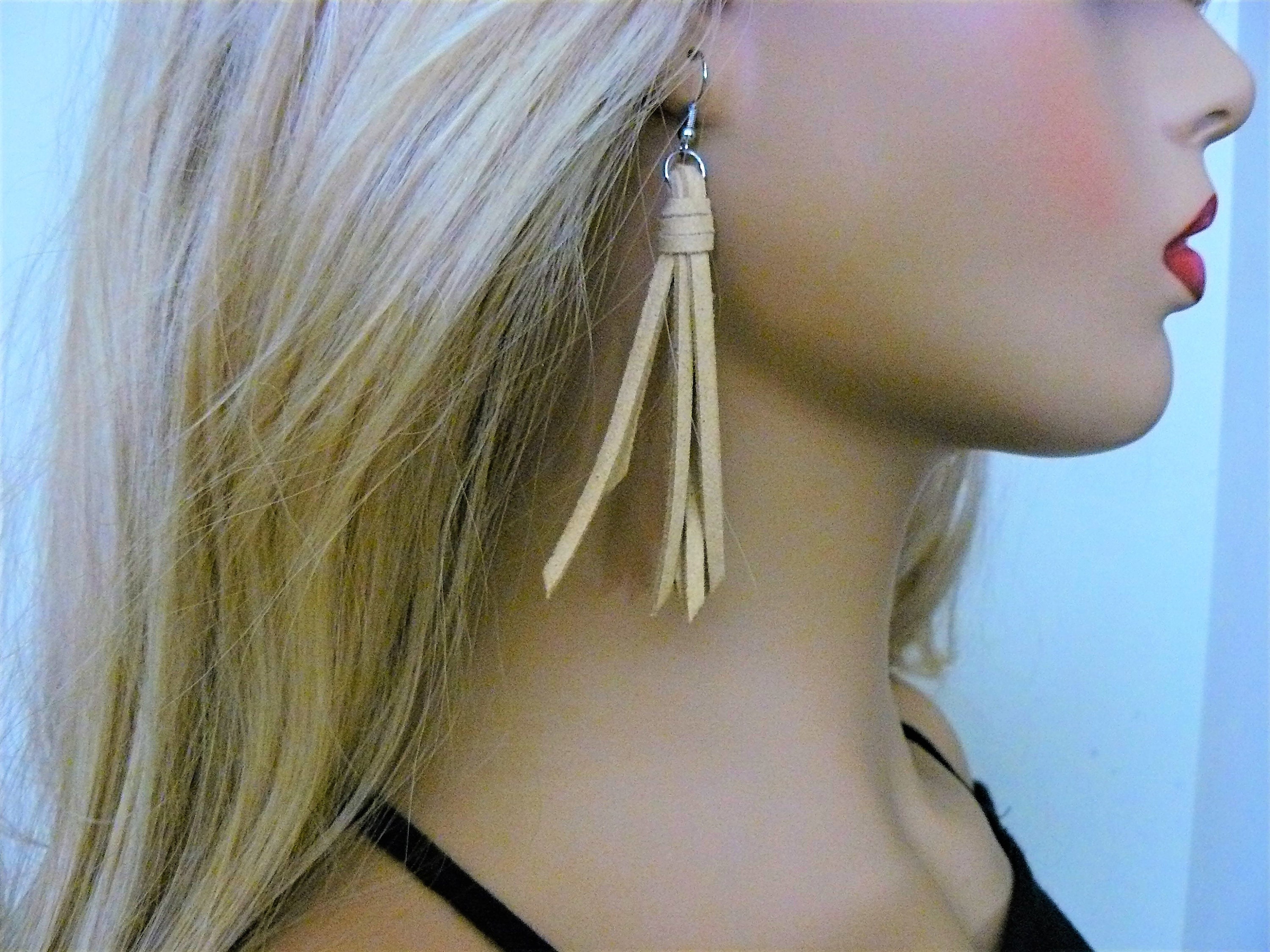 Leather Fringe Boho Earrings - Etsy
