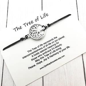 Tree of Life Bracelet, Family Tree, Adjustable Bracelet, Good Luck, Protection, Faith, Love