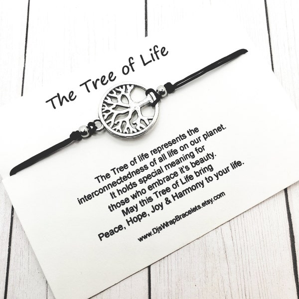 Tree of Life Bracelet, Family Tree, Adjustable Bracelet, Good Luck, Protection, Faith, Love