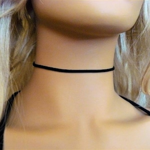 Thin Black Choker Simple Black Chokers Black Leather Choker Dainty Black Choker Small Choker Thin Black Chokers for Women Girls and Teens